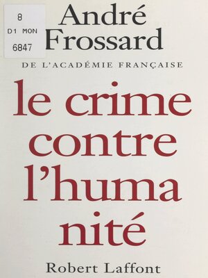 cover image of Le crime contre l'humanité